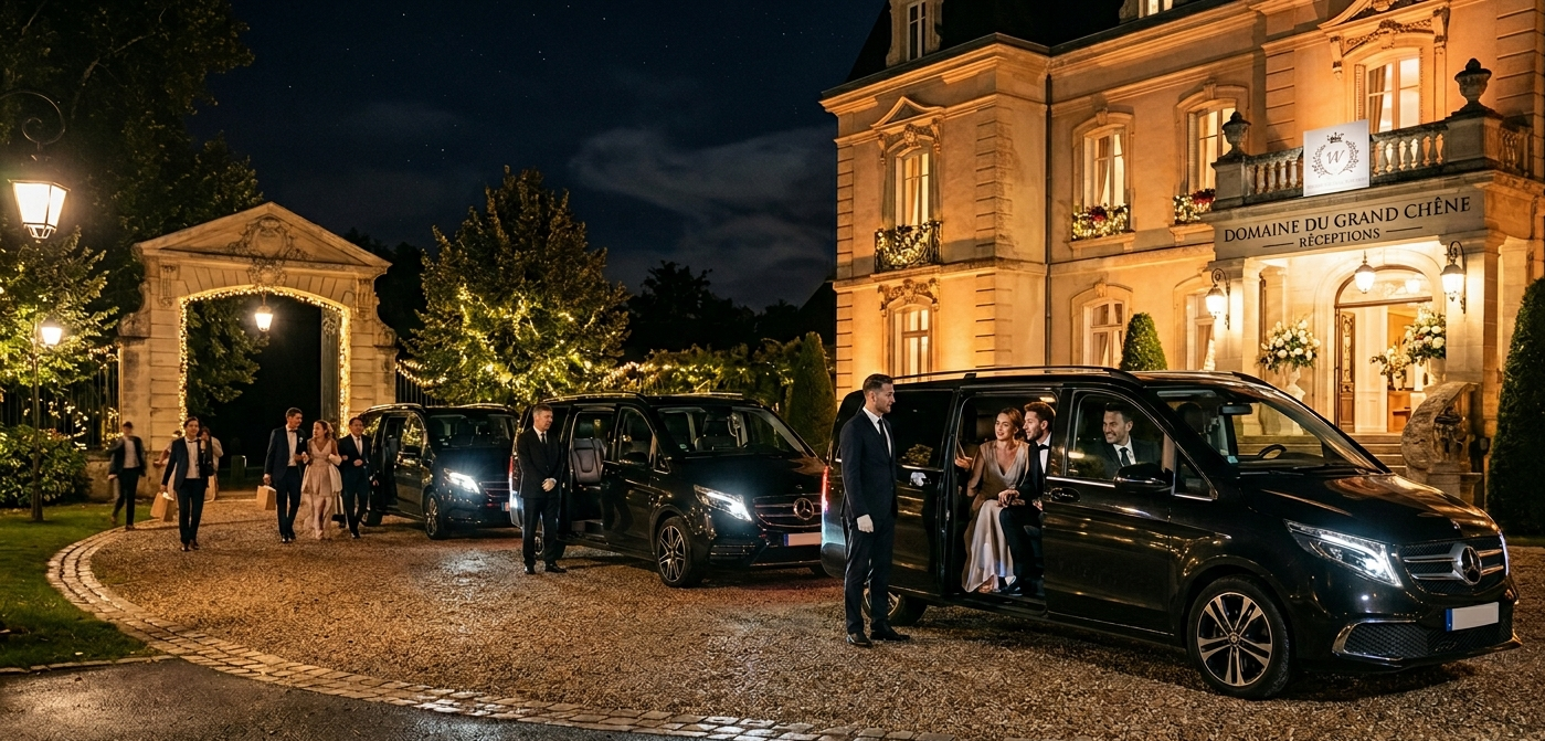 Chauffeur mariage Rennes van Mercedes 7 places