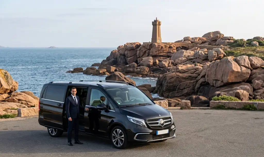 Réservez votre chauffeur privé tourisme Bretagne depuis Rennes. Excursions premium vers Saint-Malo, Côte d'Émeraude, Dinard, Dinan, Mont-Saint-Michel, Normandie, Vannes, Carnac et Quiberon. Van Mercedes 7 places, circuits privés et service haut de gamme