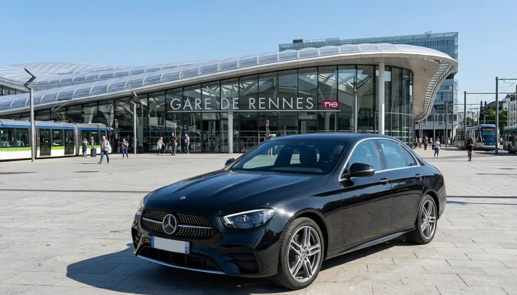 Réservez votre VTC Rennes 24/7. Chauffeur privé premium, transferts gare et aéroport, van 7 places, entreprise, mise à disposition, tourisme et longues distances