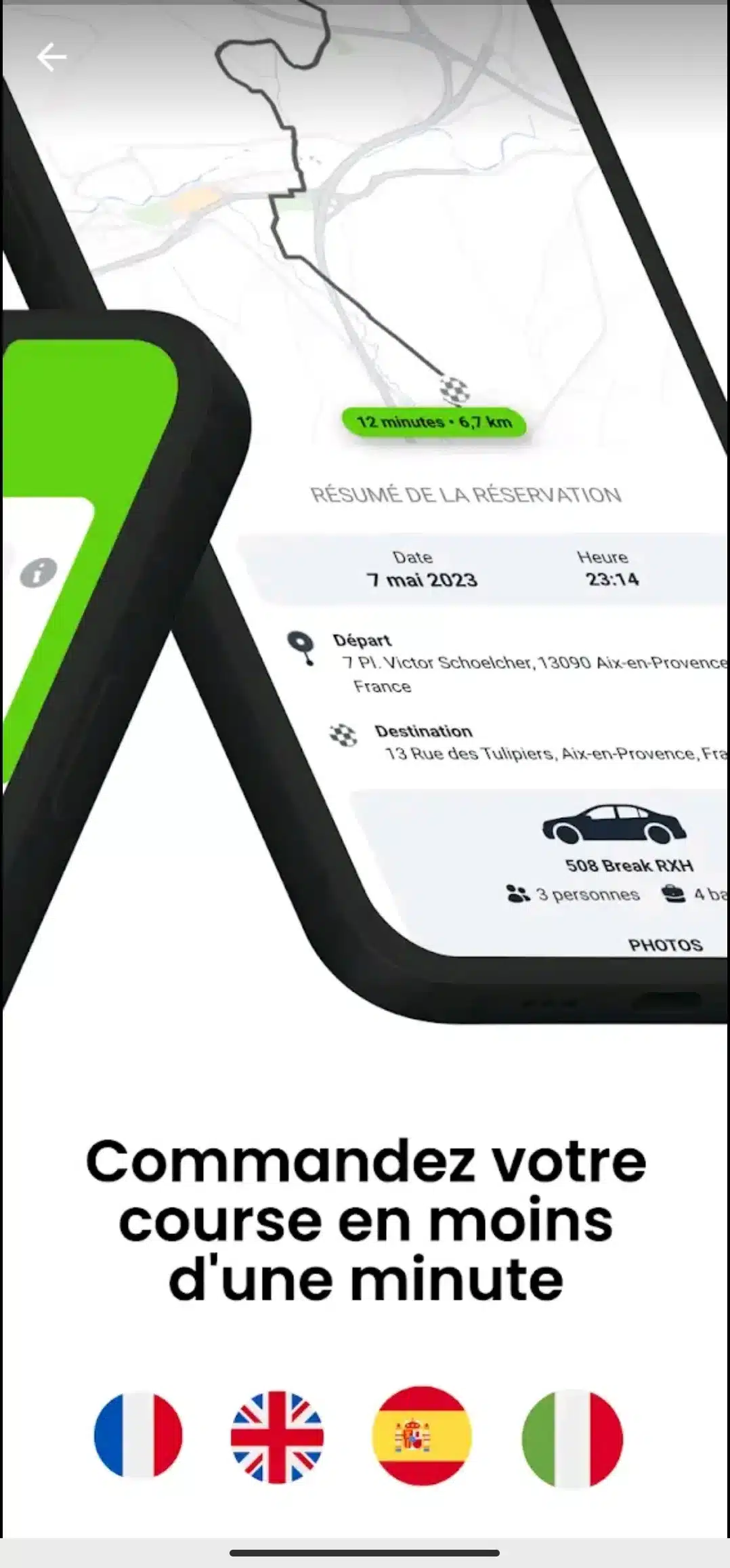 Application Rennes VTC multilingue, réservation en moins d’une minute